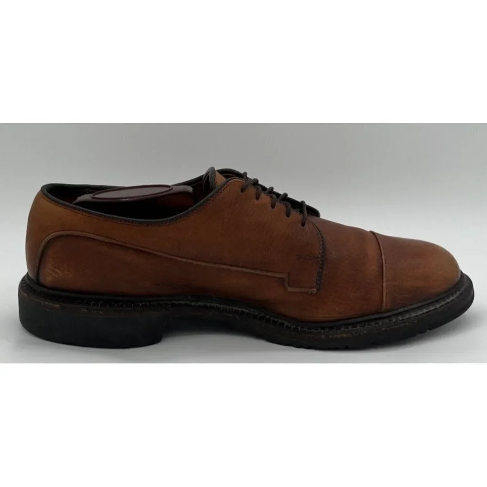 Allen Edmonds Bergland Dress Shoes Mens 7B Brown Leather Oxford Cap Toe Lace Up